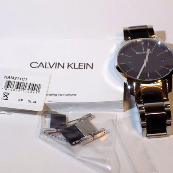 Calvin Klein Completion Men's Swiss Date Watch KAM211C1 Manual Tag Links Case - Picture 6 of 12